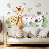 Watercolour Jungle Animals Wall Stickers