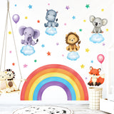 Baby animals on the rainbow Wall Stickers