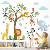 Jungle Animals Tree Wall Stickers (SG2-2418)