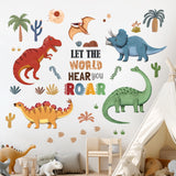 Colourful 5 dinosaurs Wall Stickers