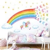 Unicorn Rainbow Butterflies Wall Stickers (SG2-2401)