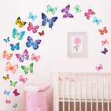 30 Vibrant Butterflies Wall Stickers