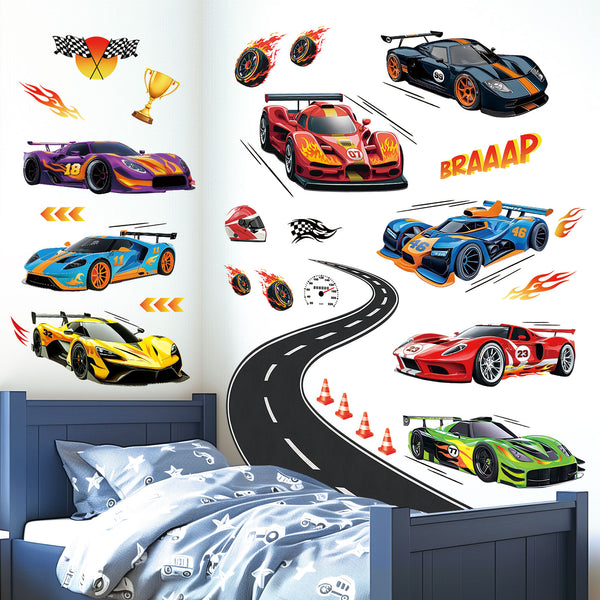 Racing Cars Wall Stickers – DECOWALL