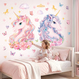Two Large Size Unicorns Wall Stickers