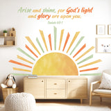 Boho Sunrise Wall Stickers with Bible Verse Isaiah 60:1 (SG2-2523)