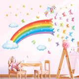 Unicorn Rainbow Butterflies Wall Stickers