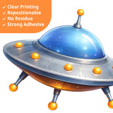DECOWALL Space Wall Stickers – Astronaut, Rocket, Solar System Planets & Stars (SG4-2605)
