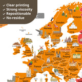 Landmark World Map Wall Stickers