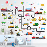 Vehicles and Roads Wall Stickers