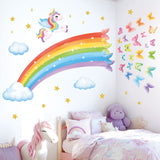 Unicorn Rainbow Butterflies Wall Stickers