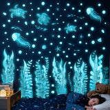 DECOWALL Glow in The Dark Under The Sea Wall Stickers (GDS4-7001)