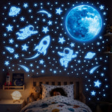 DECOWALL Glow in the Dark Moon & Astronaut Wall Stickers (GDS4-7005)