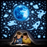 DECOWALL Glow in the Dark Moon & Astronaut Wall Stickers (GDS4-7005)