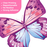 30 Vibrant Butterflies Wall Stickers