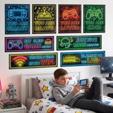 DECOWALL Neon Gaming Posters Wall Stickers (SG2-2602)