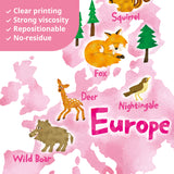 Animal World Map Wall Stickers (XLarge)
