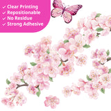 Pink flowers and Bird Wall Stickers