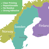 Colourful World Map Wall Stickers