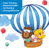 Animal Train & Hot Air Balloons Nursery Wall Stickers