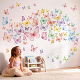 DECOWALL Watercolour Butterflies Wall Stickers Removable Decals (DS9-8101)