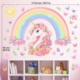 Large Rainbow and Unicorn Wall Stickers