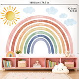 DECOWALL Extra Large Watercolour Rainbows and Quotes Wall Stickers (FH4-2432)