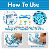 DECOWALL Glow in the Dark Whale & Shark Wall Stickers (GDS4-7003)
