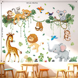 Jungle Animal Branch Wall Stickers