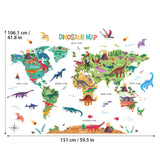 Dinosaur World Map Wall Stickers