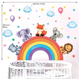 Baby animals on the rainbow Wall Stickers