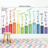 Educational Pencil Crayons Wall Stickers