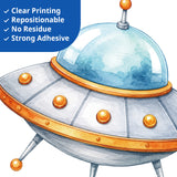 DECOWALL Solar System Planets Astronaut Rocket Kids Wall Stickers (SG3-2612)