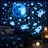 DECOWALL Glow in the Dark Moon & Astronaut Wall Stickers (GDS4-7005)
