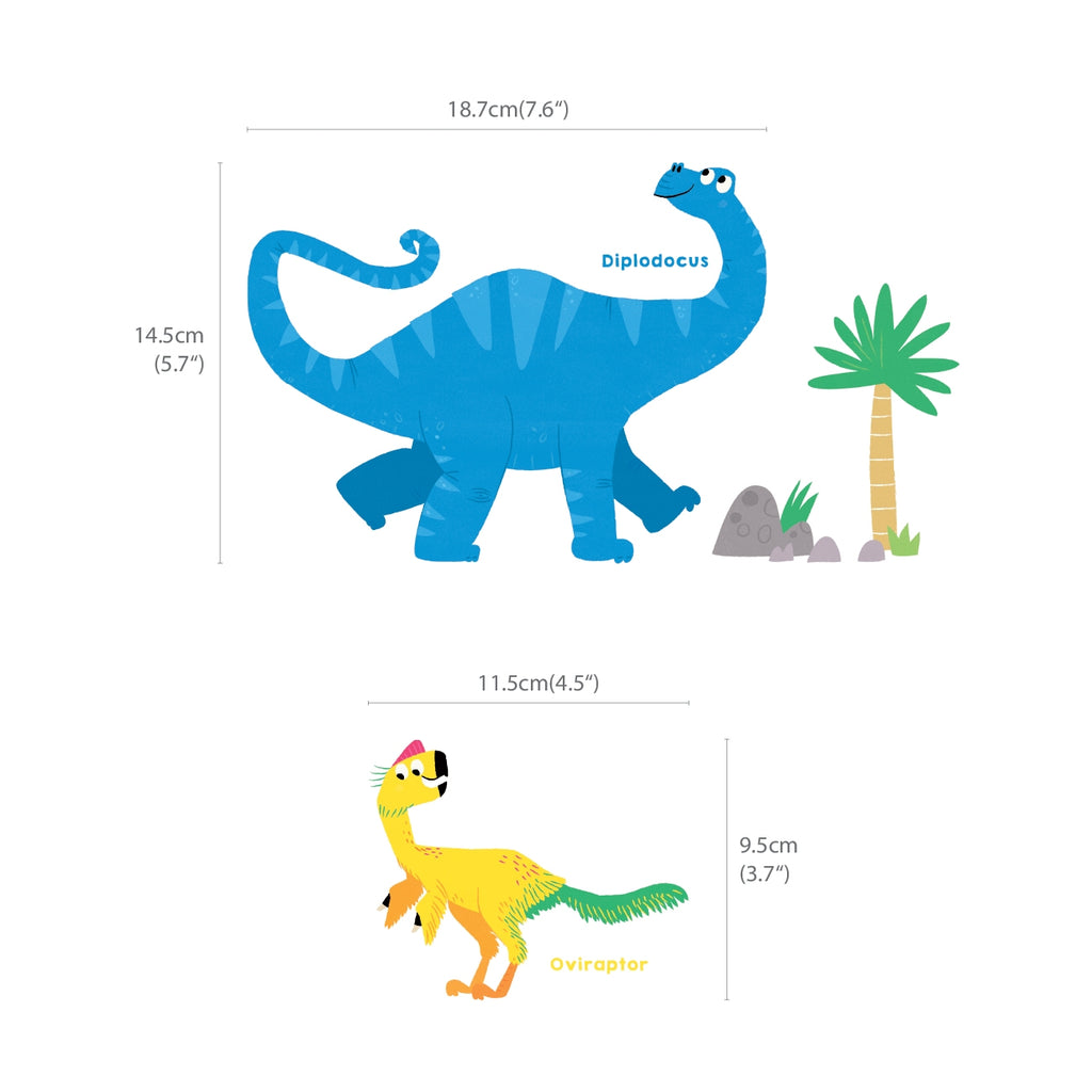 Adesivi murali per bambini Dinosauri colorati 75x150cm Adesivi murali per bambini Dinosauri colorati 75x150cm