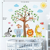 Jungle Animals Tree Wall Stickers