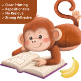 Monkey Reading Books Wall Stickers