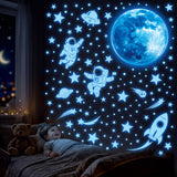 DECOWALL Glow in the Dark Moon & Astronaut Wall Stickers (GDS4-7005)