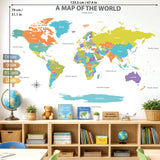 Colourful World Map Wall Stickers