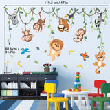 Jungle animals and Vines Wall Stickers