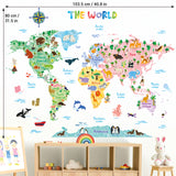 Animal World Map Wall Stickers (SG2-1615S)