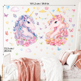 Two Large Size Unicorns Wall Stickers
