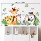 Watercolour Jungle Animals Wall Stickers