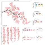 Cherry Blossom Branches, Birds and Butterflies Wall Stickers