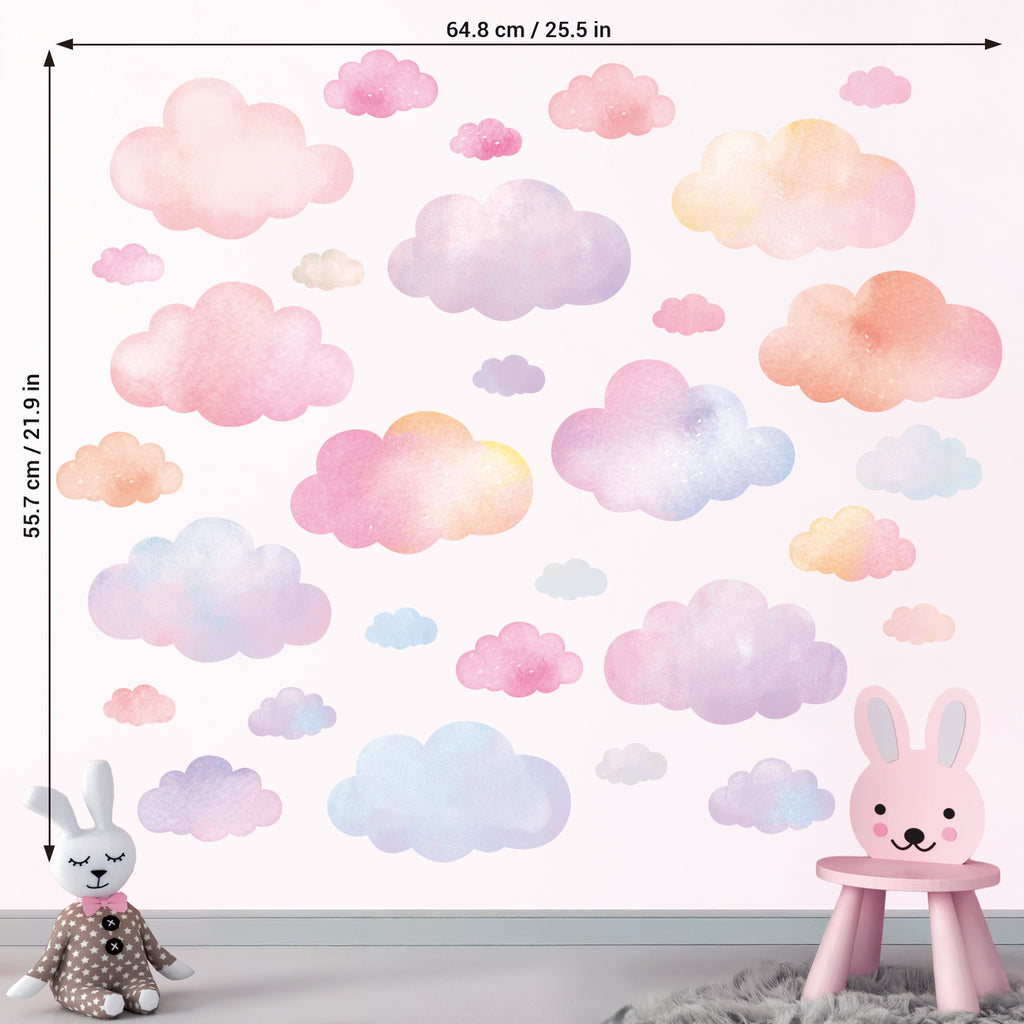 Cloud Pattern Sticker Pastel Cloud Wall Stickers – DECOWALL
