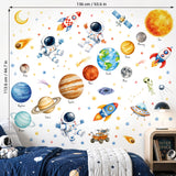 DECOWALL Solar System Planets Astronaut Rocket Kids Wall Stickers (SG3-2612)