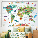 Dinosaur World Map Wall Stickers (SG2-2312)