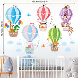 Animals in Hot Air Balloons Wall Stickers