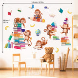 Monkey Reading Books Wall Stickers