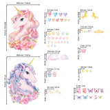 Two Large Size Unicorns Wall Stickers