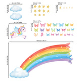 Unicorn Rainbow Butterflies Wall Stickers